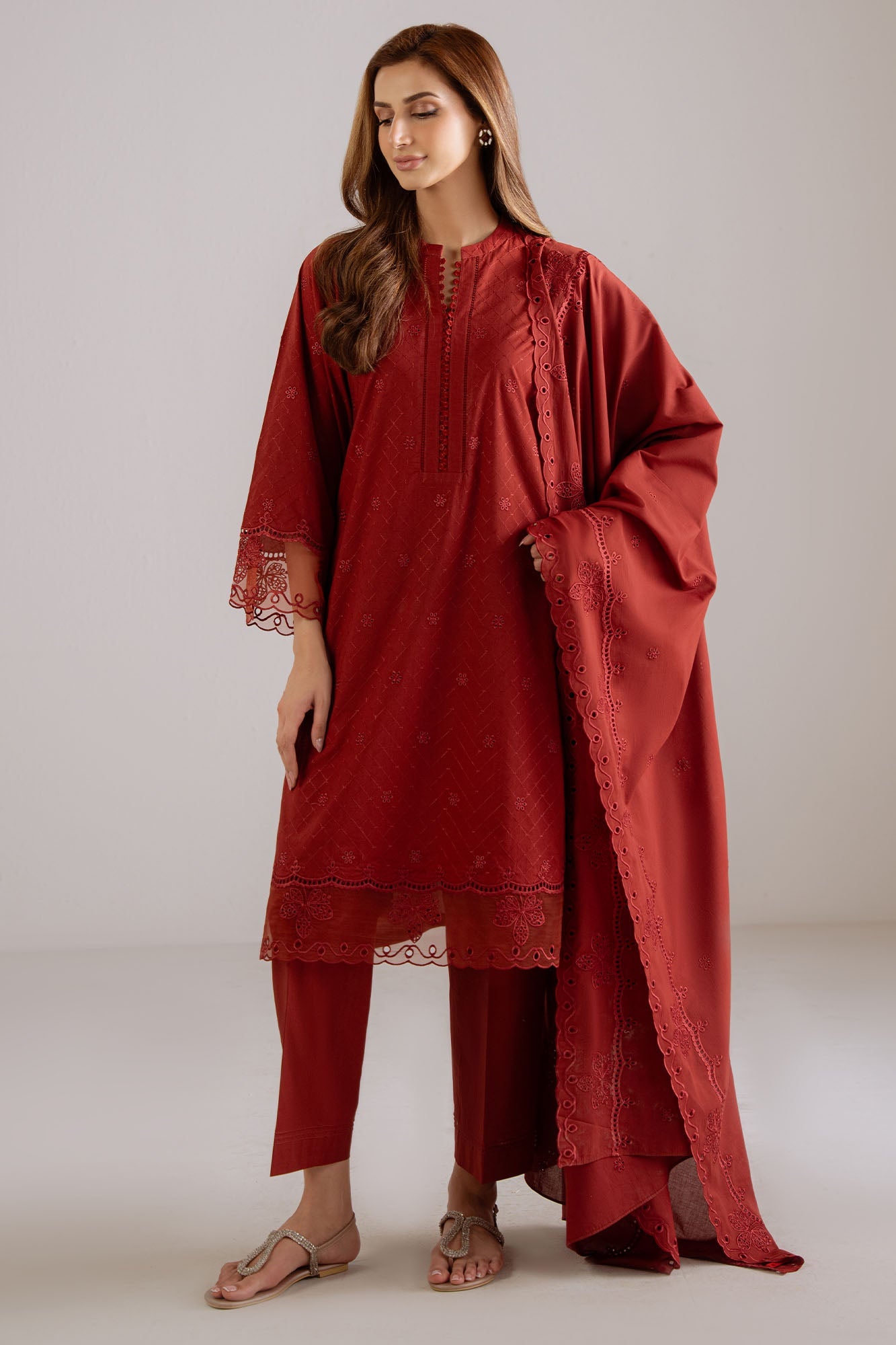 MULBERRY LACE -3PC (SHIRT, TROUSER & DUPATTA)