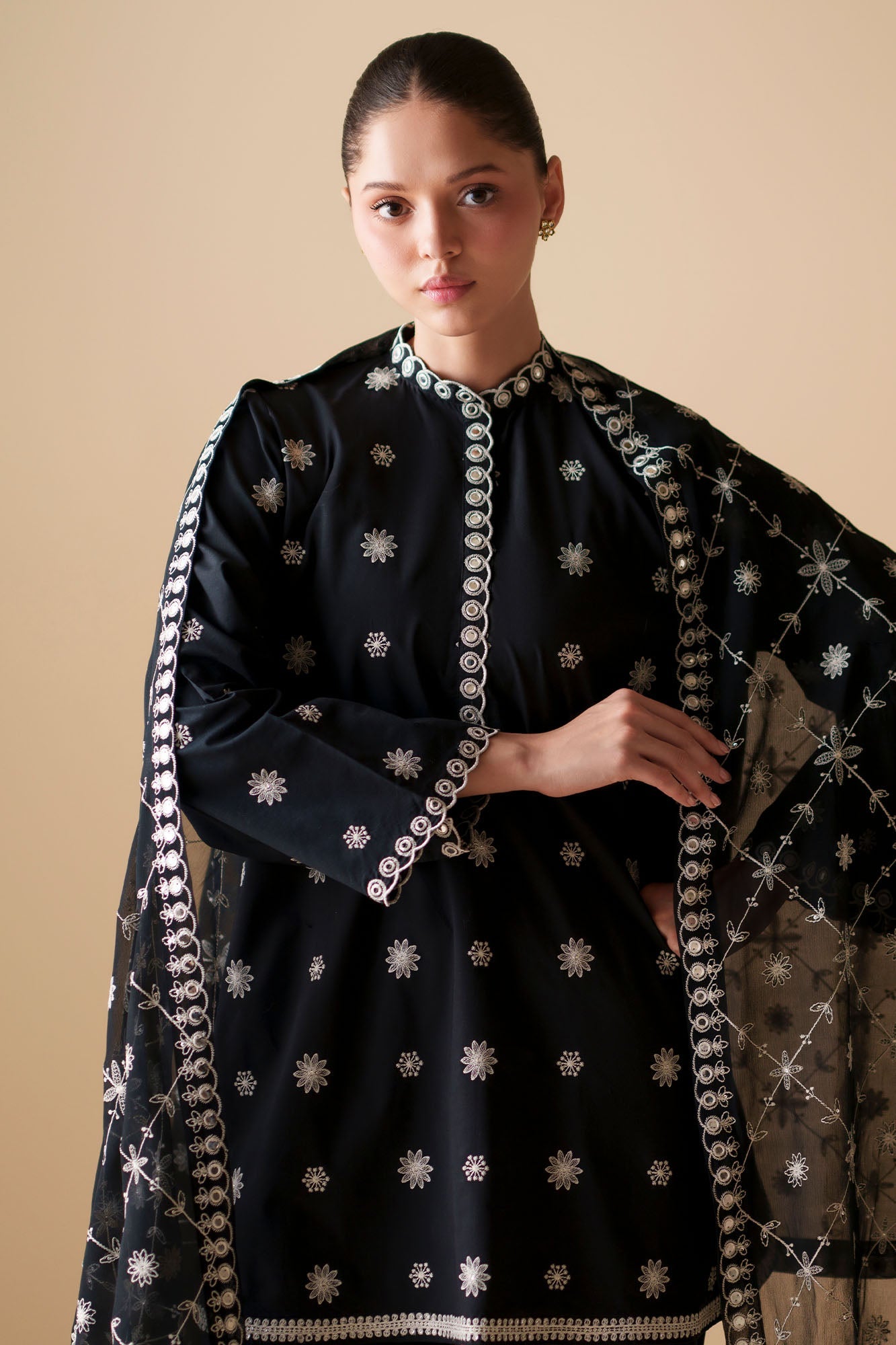 MOONLIT NOIR-2PC (SHIRT & DUPATTA)