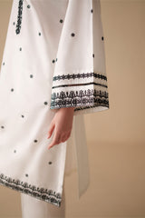 LUNAR IVORY EMBROIDERED CAMBRIC SHIRT
