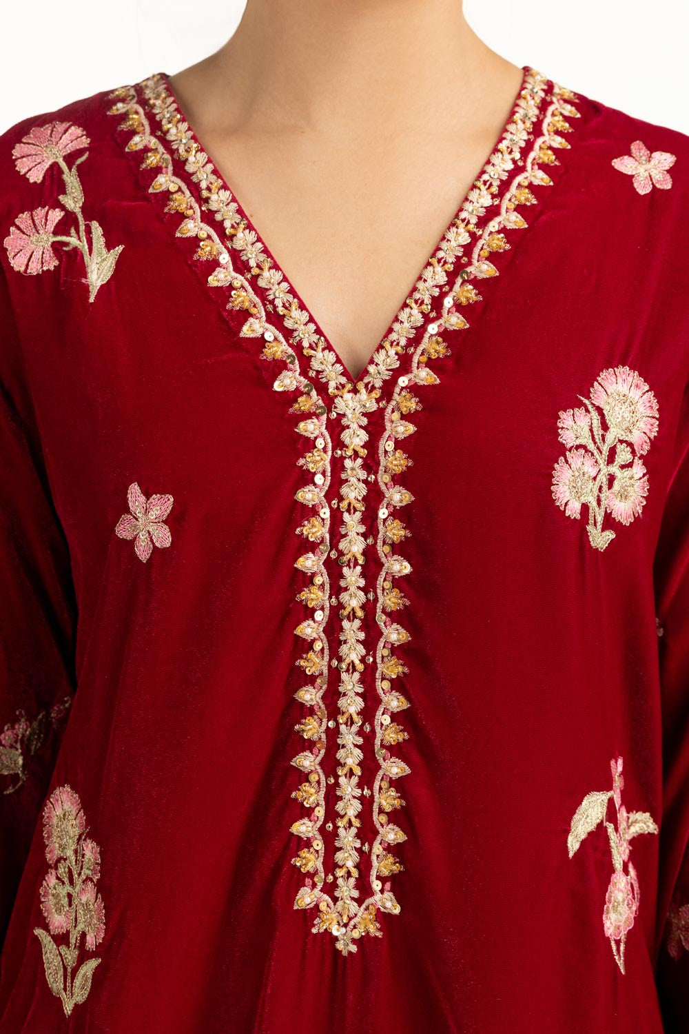 Velvet Embroidered Co-Ord Set