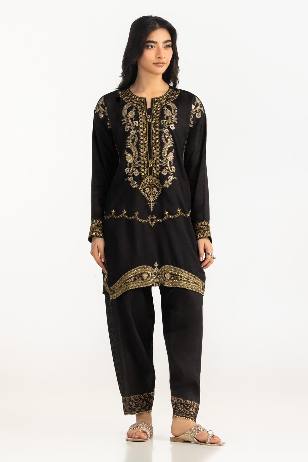 Viscose Raw silk Embroidered Co-Ord Set