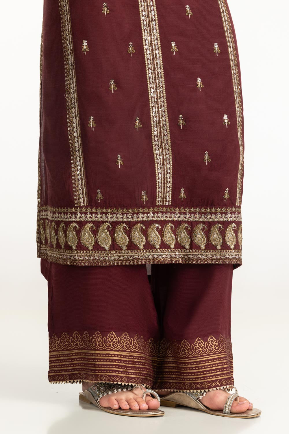 Viscose Raw silk Embroidered Co-Ord Set