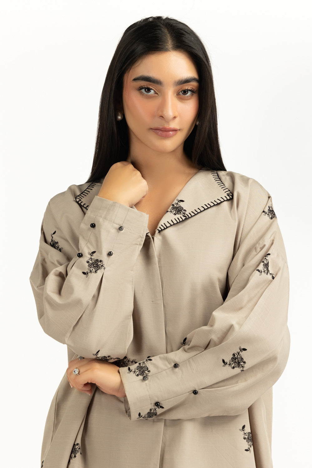 Viscose Slub Embroidered Co-Ord Set