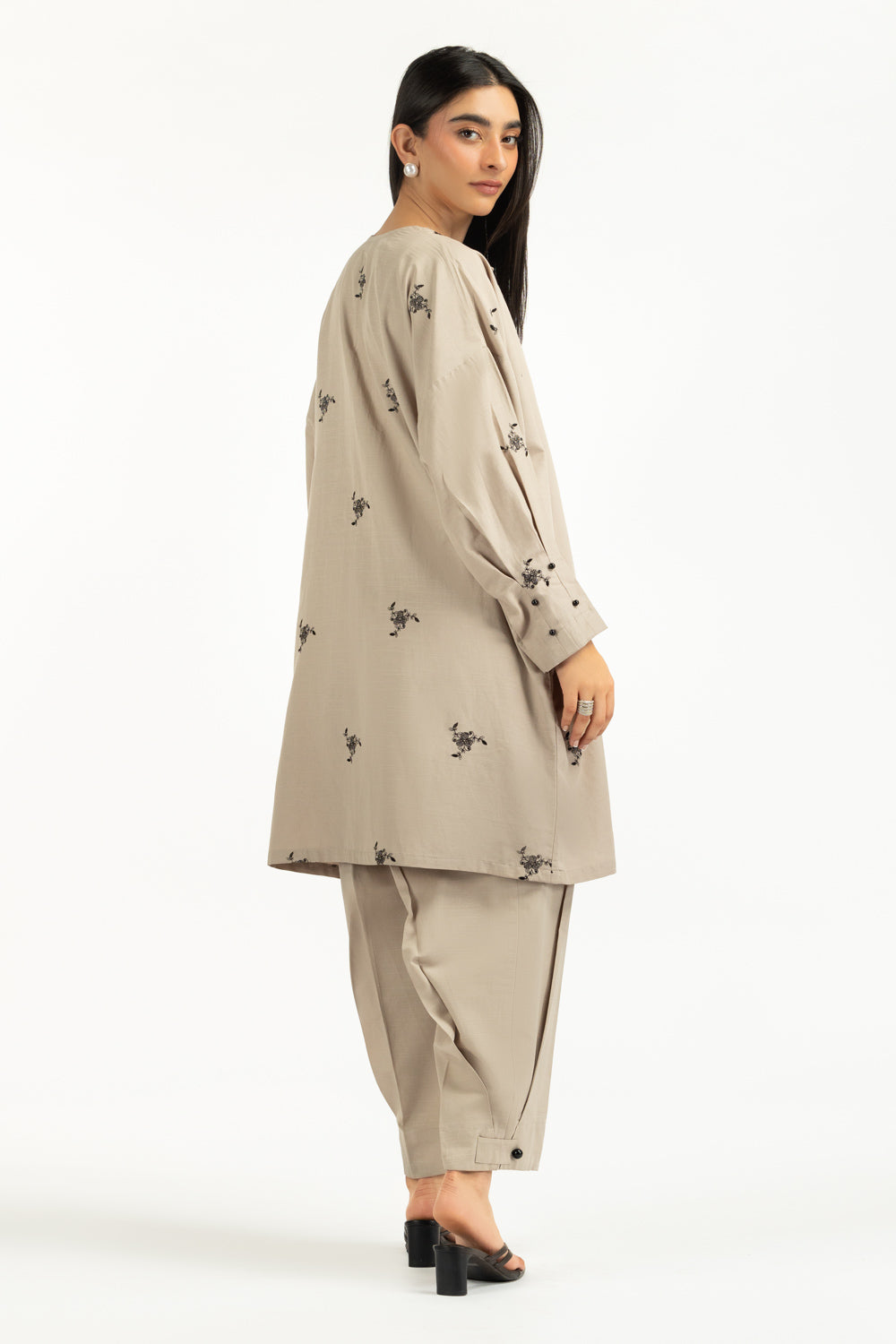 Viscose Slub Embroidered Co-Ord Set