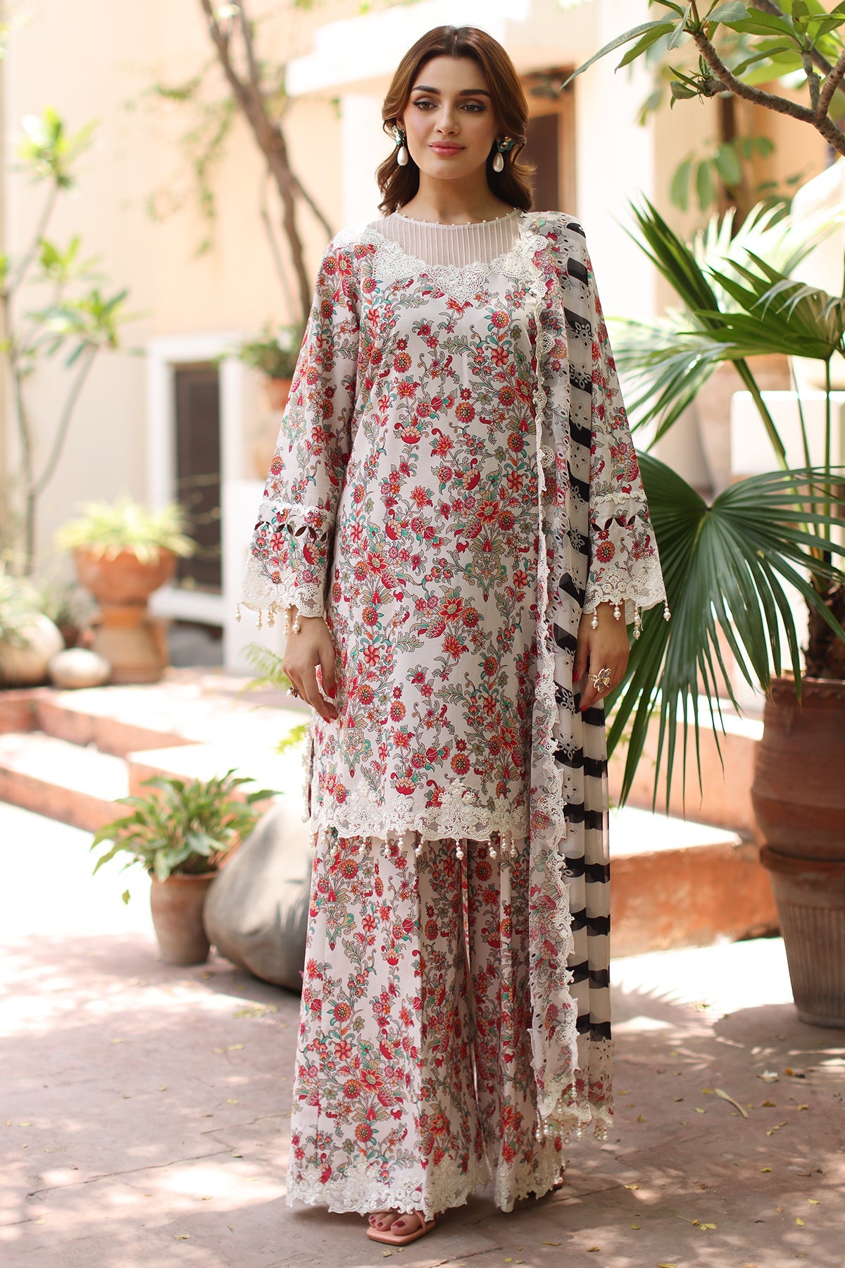 3-PC Stitched Embroidered  Lawn  SLC27-06P