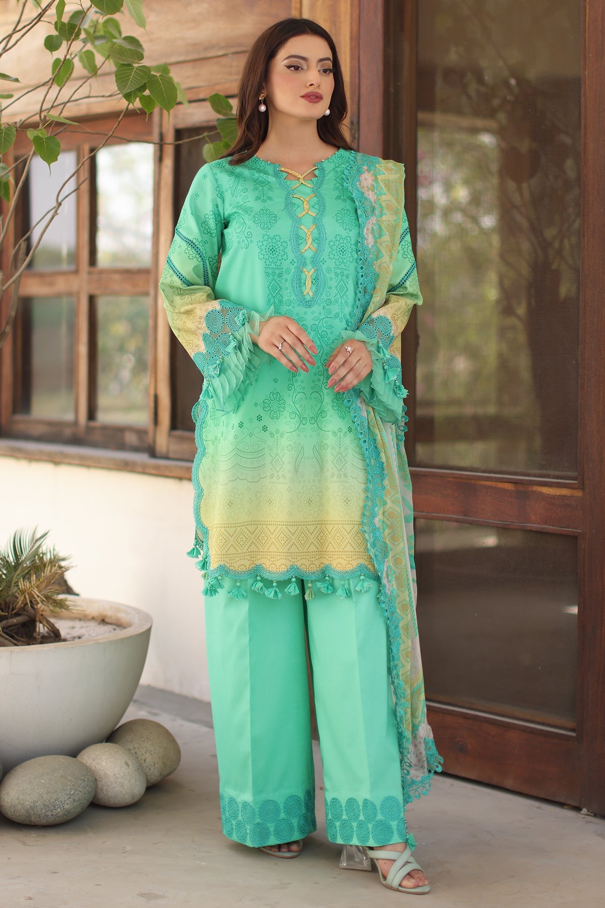 3-PC Stitched Embroidered Lawn Collection IN6-08P