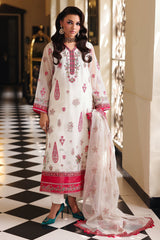3-PC Embroidered  Cotton Net  CMA-5-237