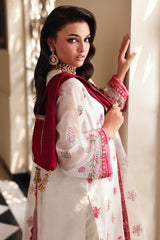3-PC Embroidered  Cotton Net  CMA-5-237
