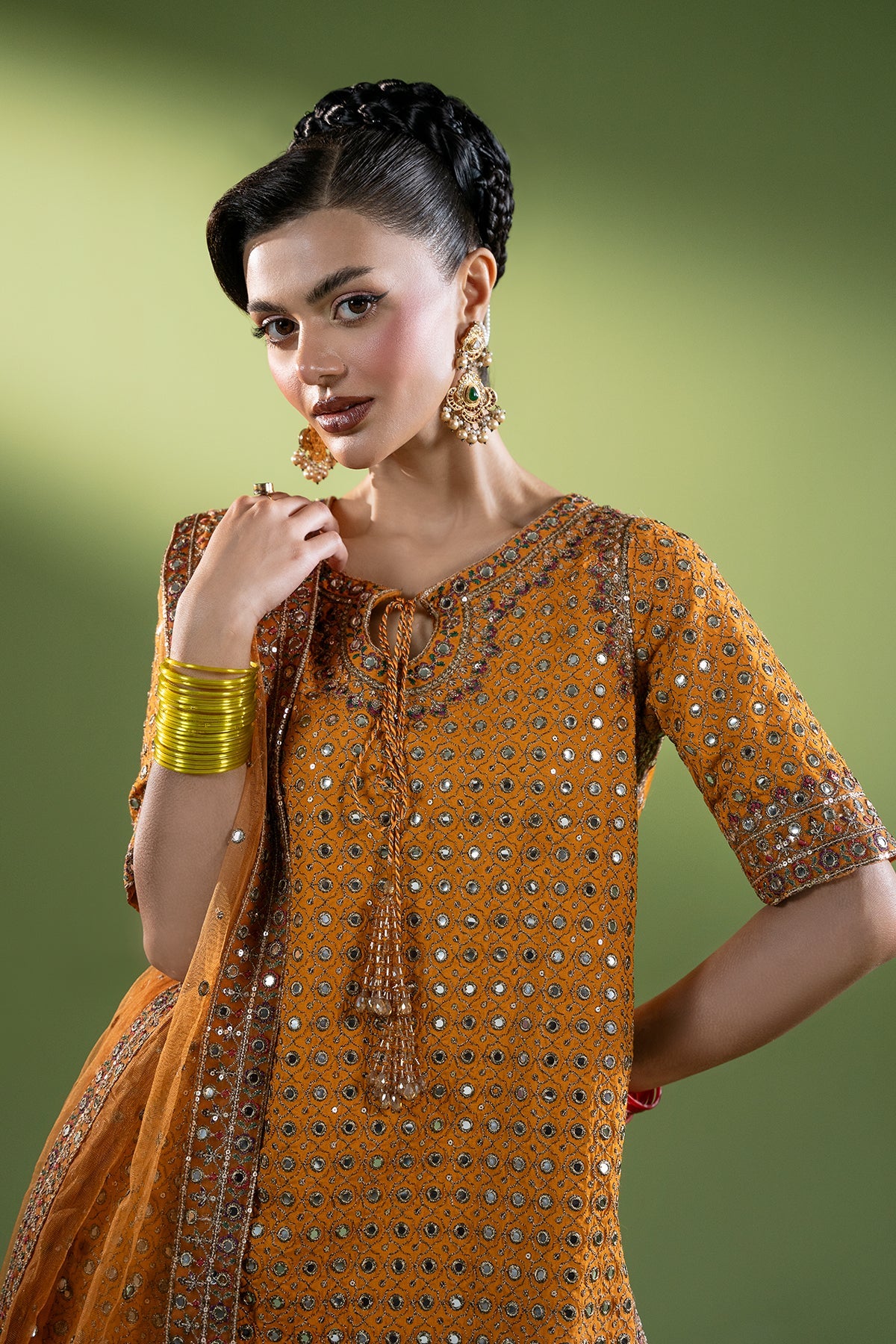3-PC Embroidered Raw-Silk Suit CMA-6-260