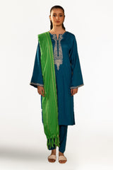 Jacquard Embroidered Shirt And Dupatta
