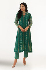 Cotton Net Shirt And Silk Viscose Trouser
