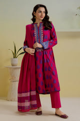 Embroidered Kurta Dupatta Trouser - 1249