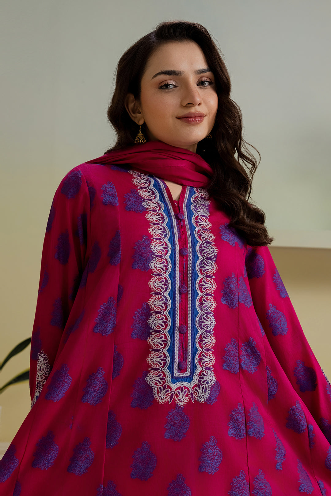 Embroidered Kurta Dupatta Trouser - 1249