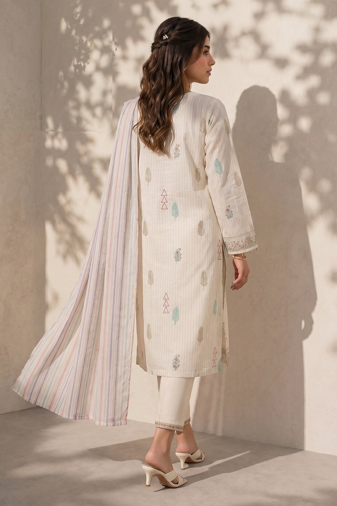 Embroidered Kurta Dupatta Trouser - 2508