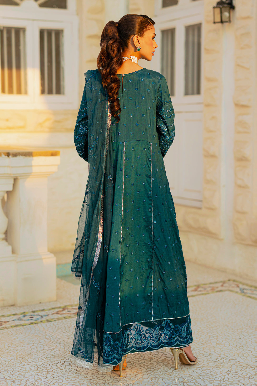 Embroidered Kurta Dupatta Trouser - 0738