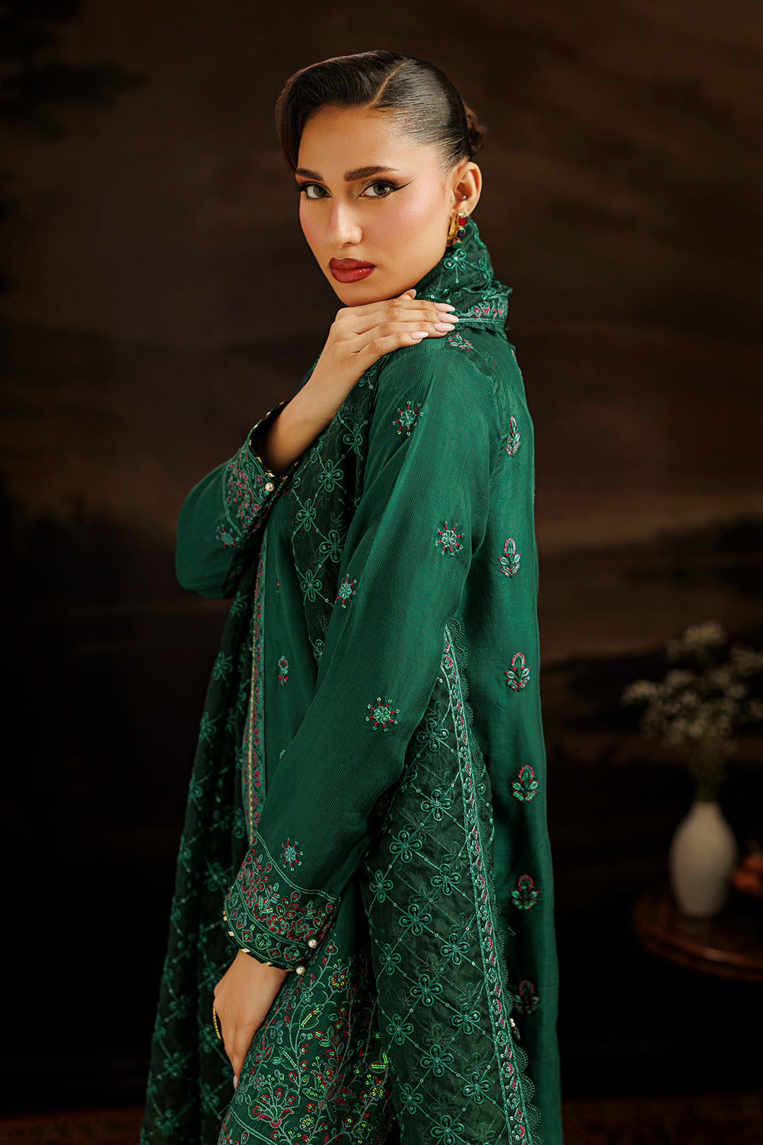 Embroidered Kurta Dupatta Trouser - 2735