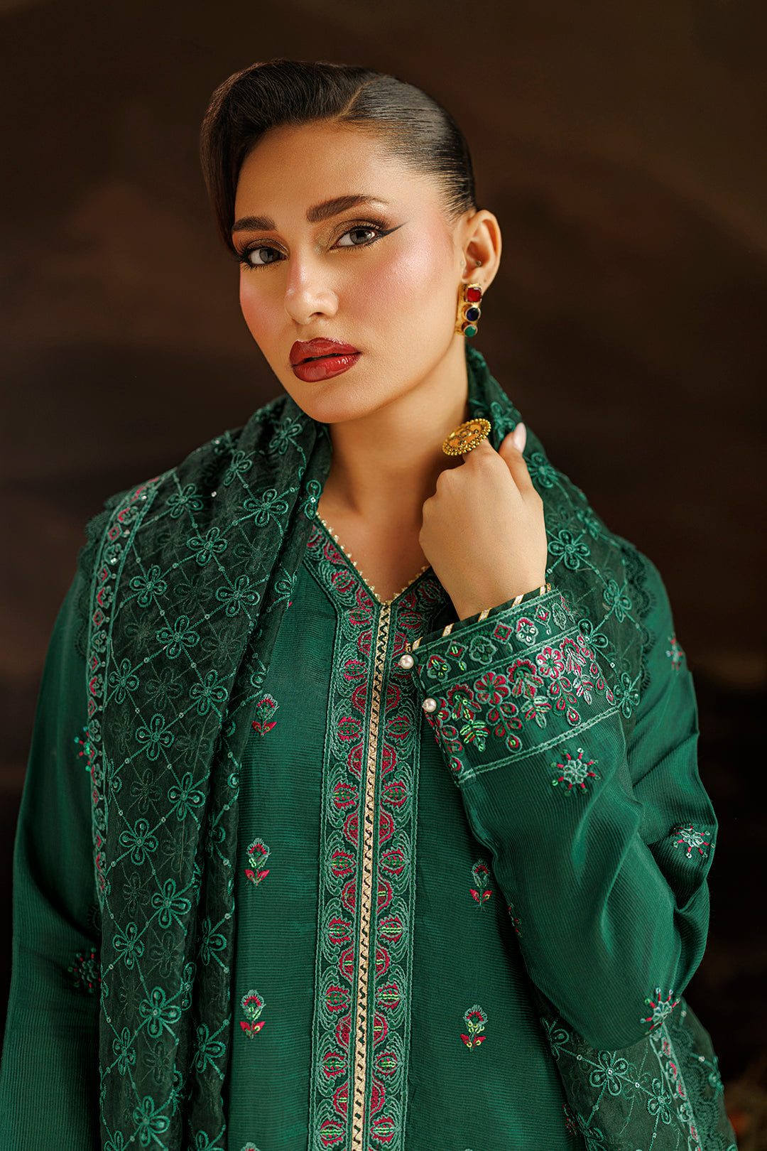 Embroidered Kurta Dupatta Trouser - 2735