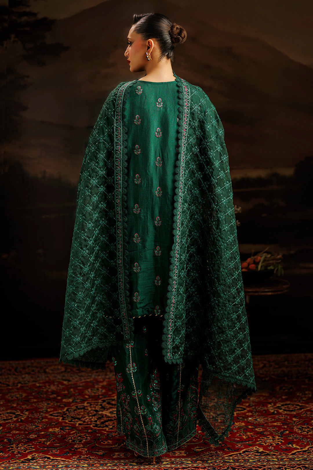Embroidered Kurta Dupatta Trouser - 2735