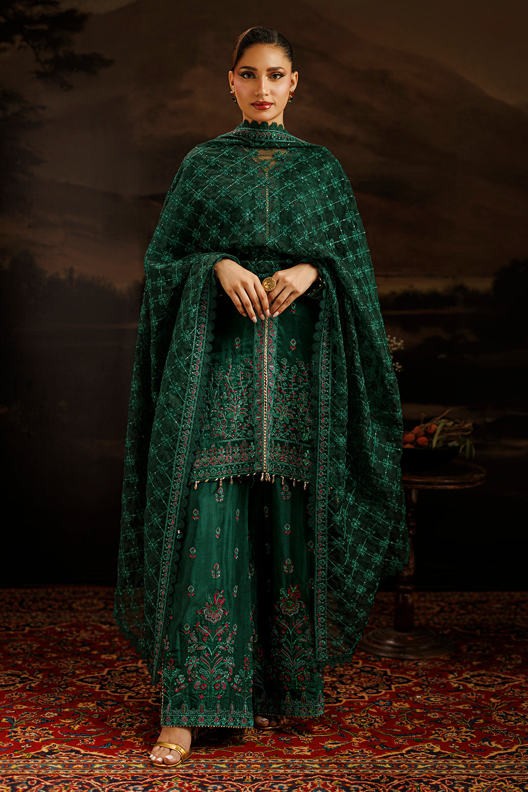 Embroidered Kurta Dupatta Trouser - 2735