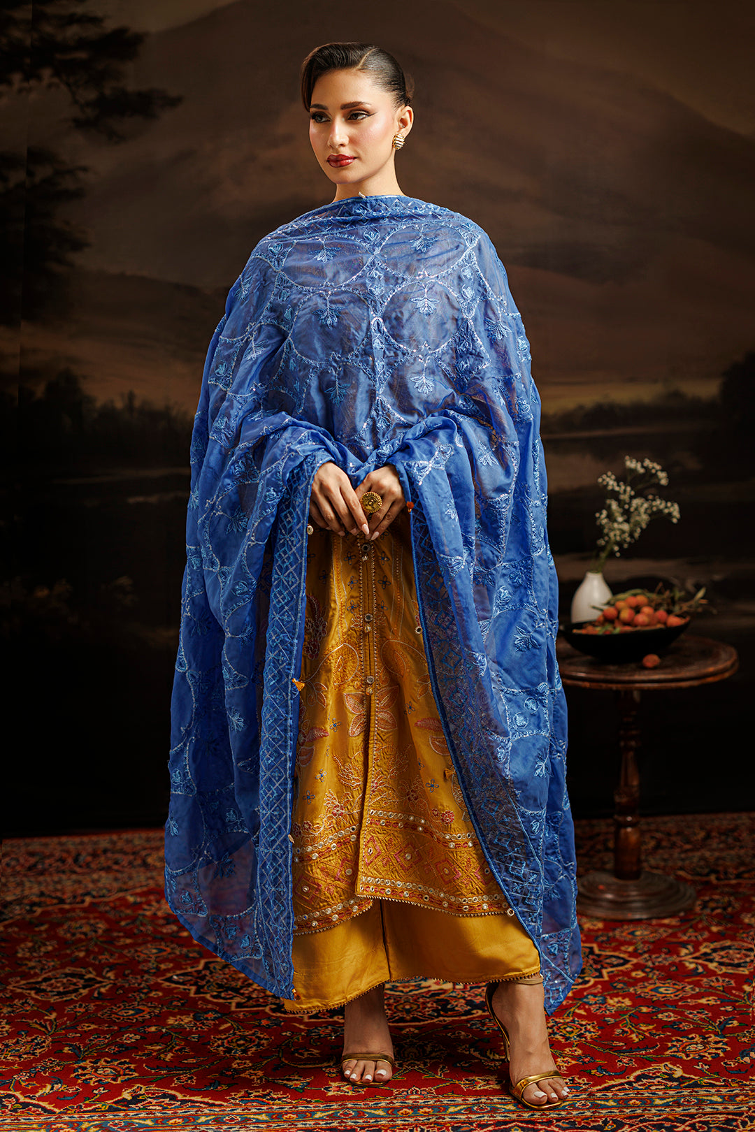 Embroidered Kurta Dupatta Trouser - 0760