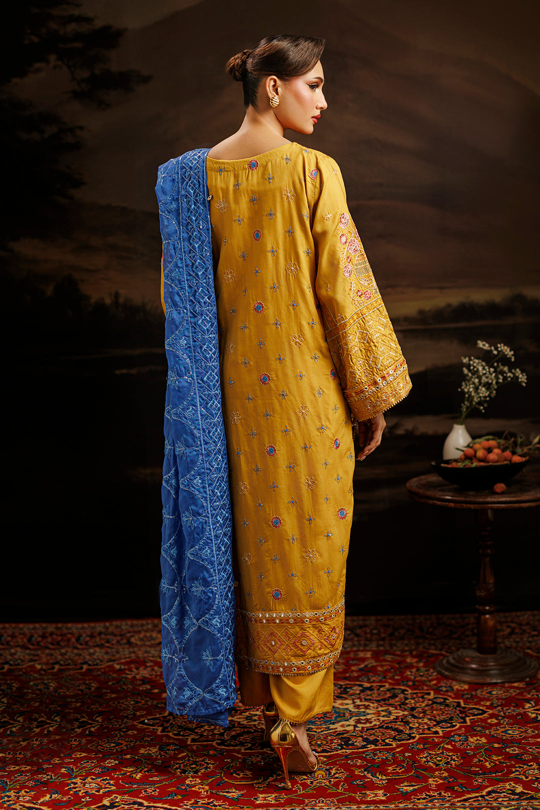 Embroidered Kurta Dupatta Trouser - 0760