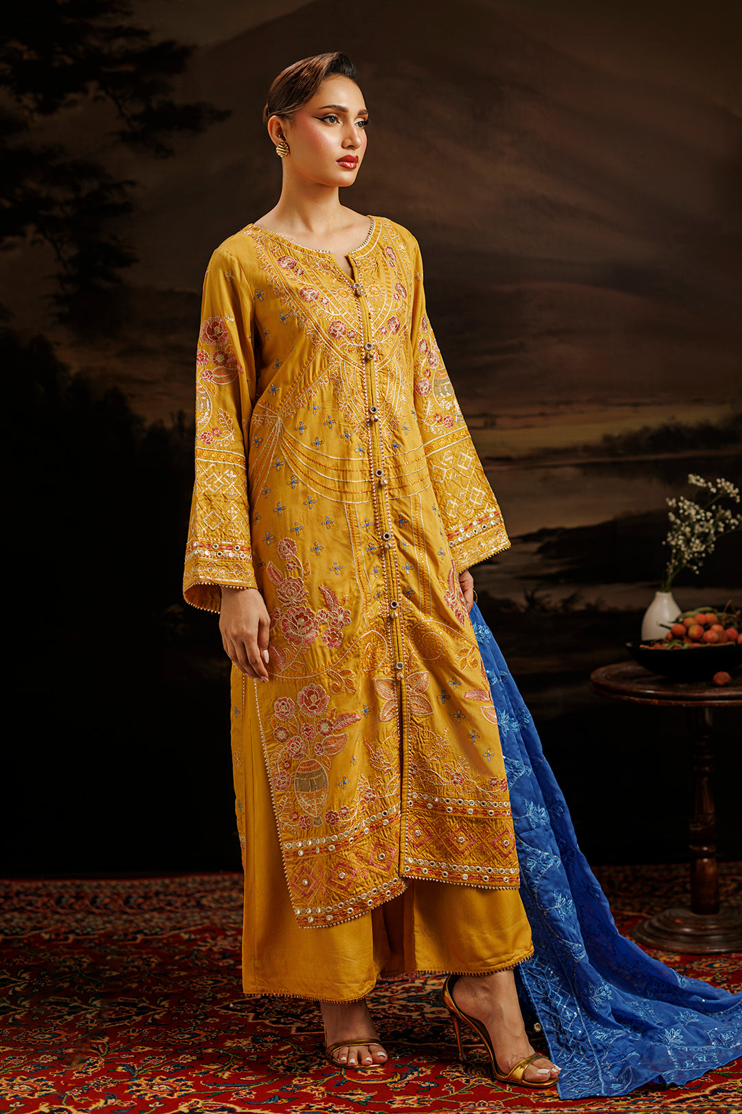 Embroidered Kurta Dupatta Trouser - 0760
