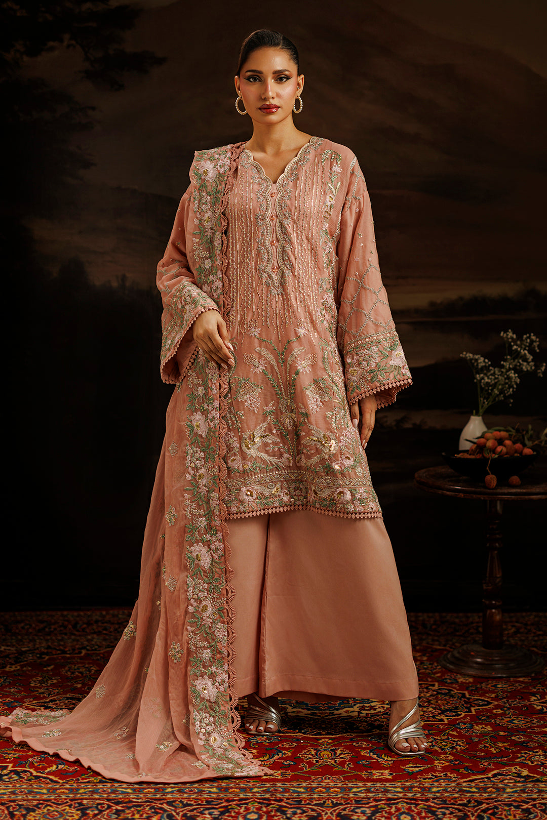 Embroidered Kurta Dupatta Trouser - 0761