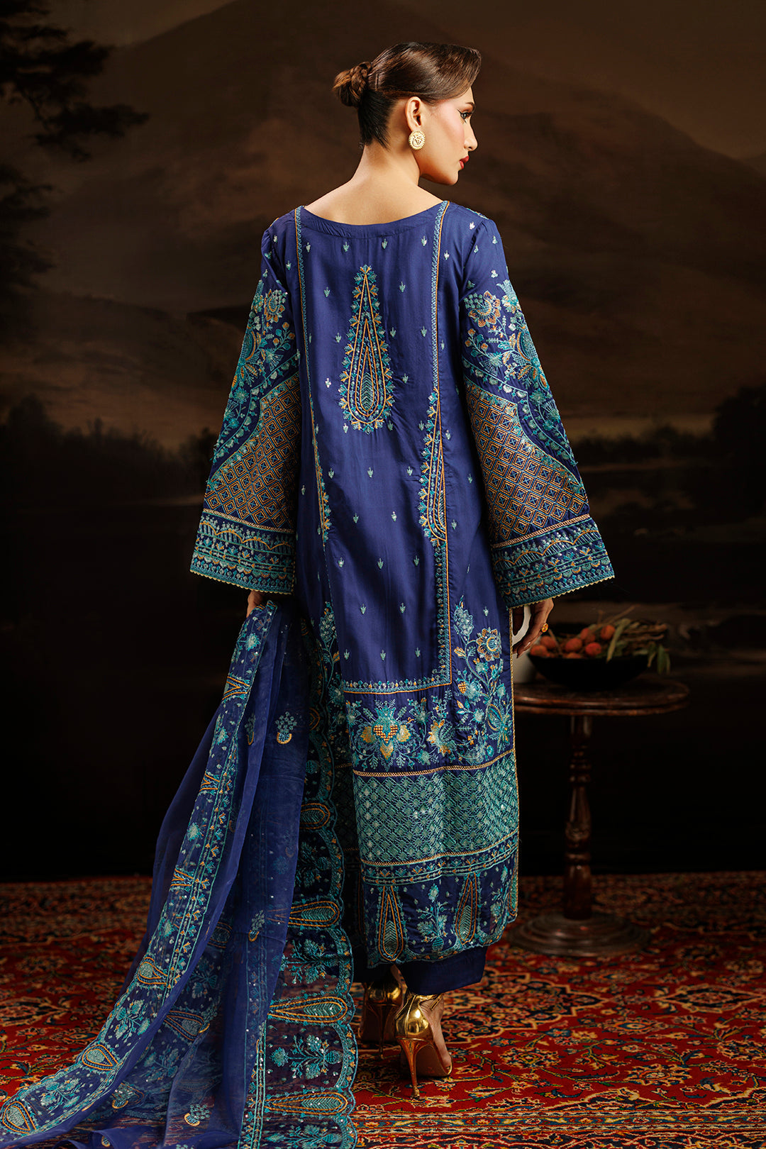 Embroidered Kurta Dupatta Trouser - 0764