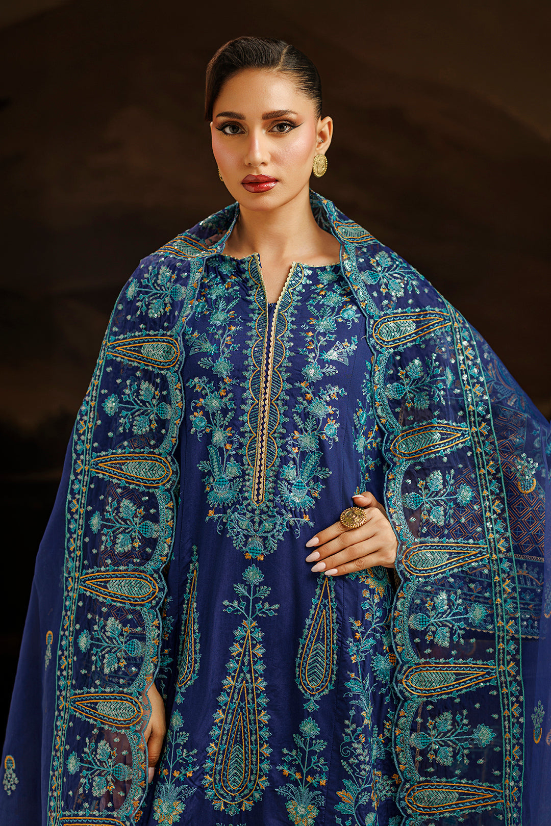 Embroidered Kurta Dupatta Trouser - 0764