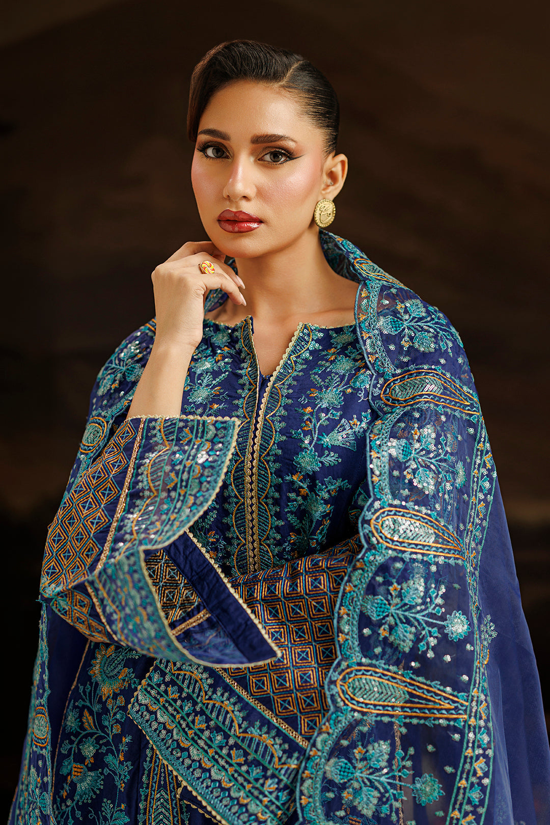 Embroidered Kurta Dupatta Trouser - 0764