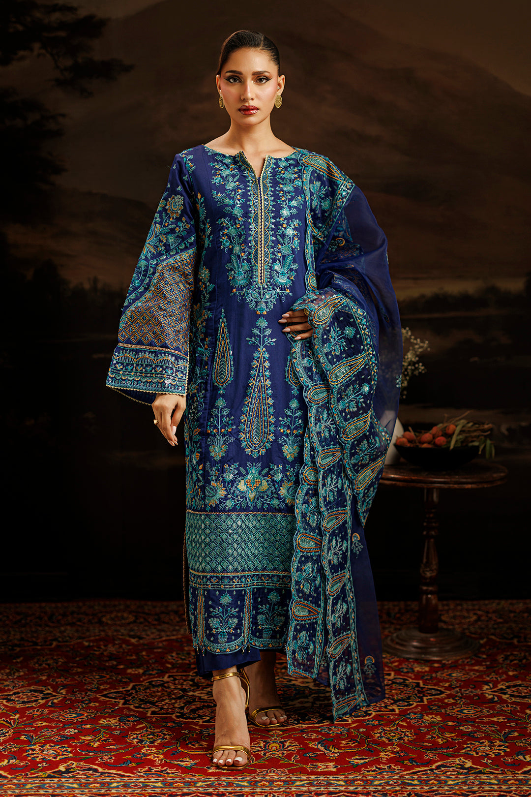 Embroidered Kurta Dupatta Trouser - 0764