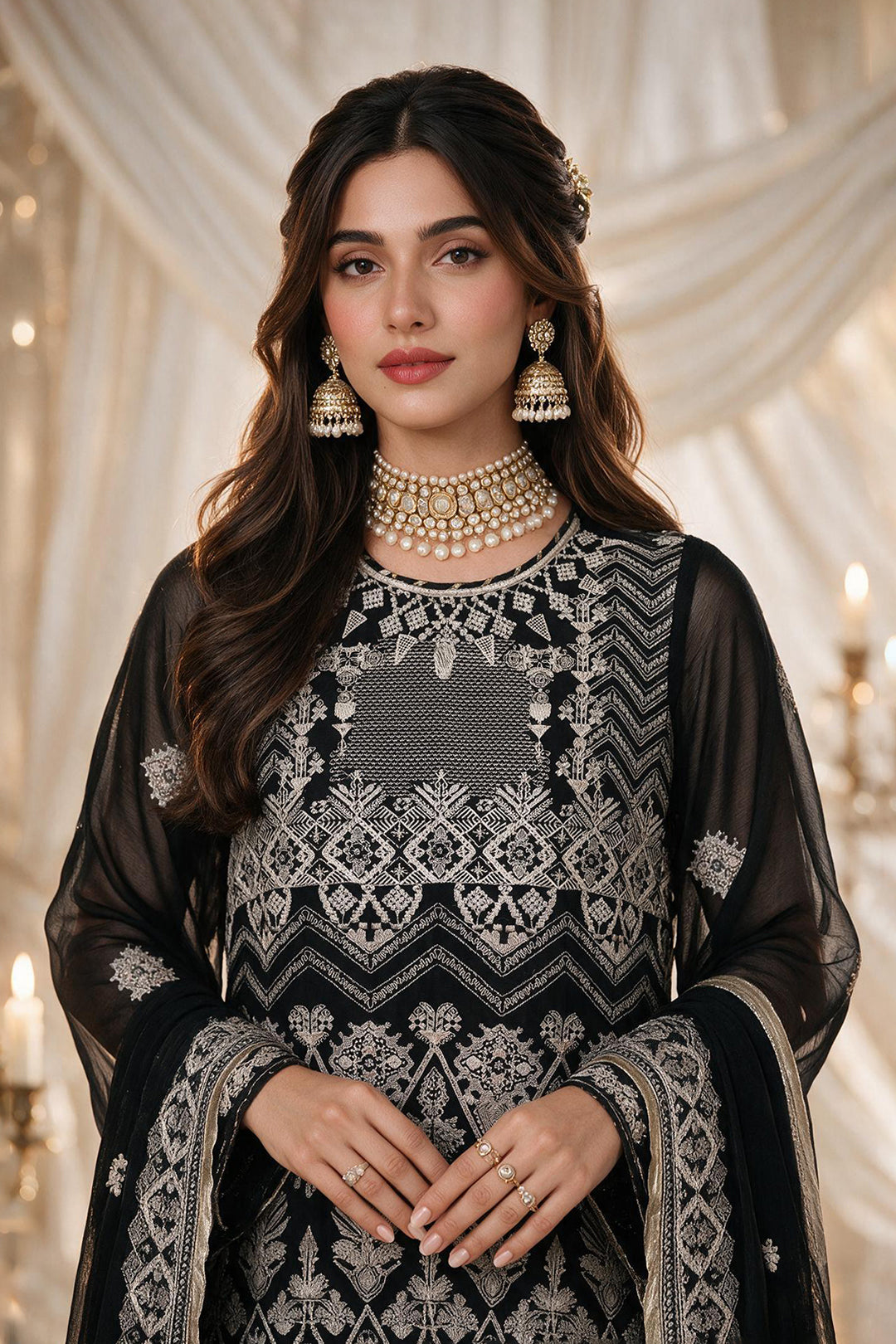 Embroidered Kurta Dupatta Trouser - 0766