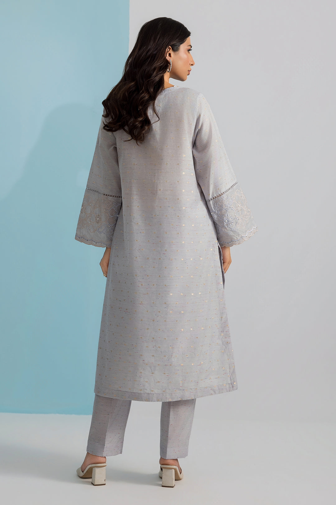 Embroidered Kurta Trouser - 1976