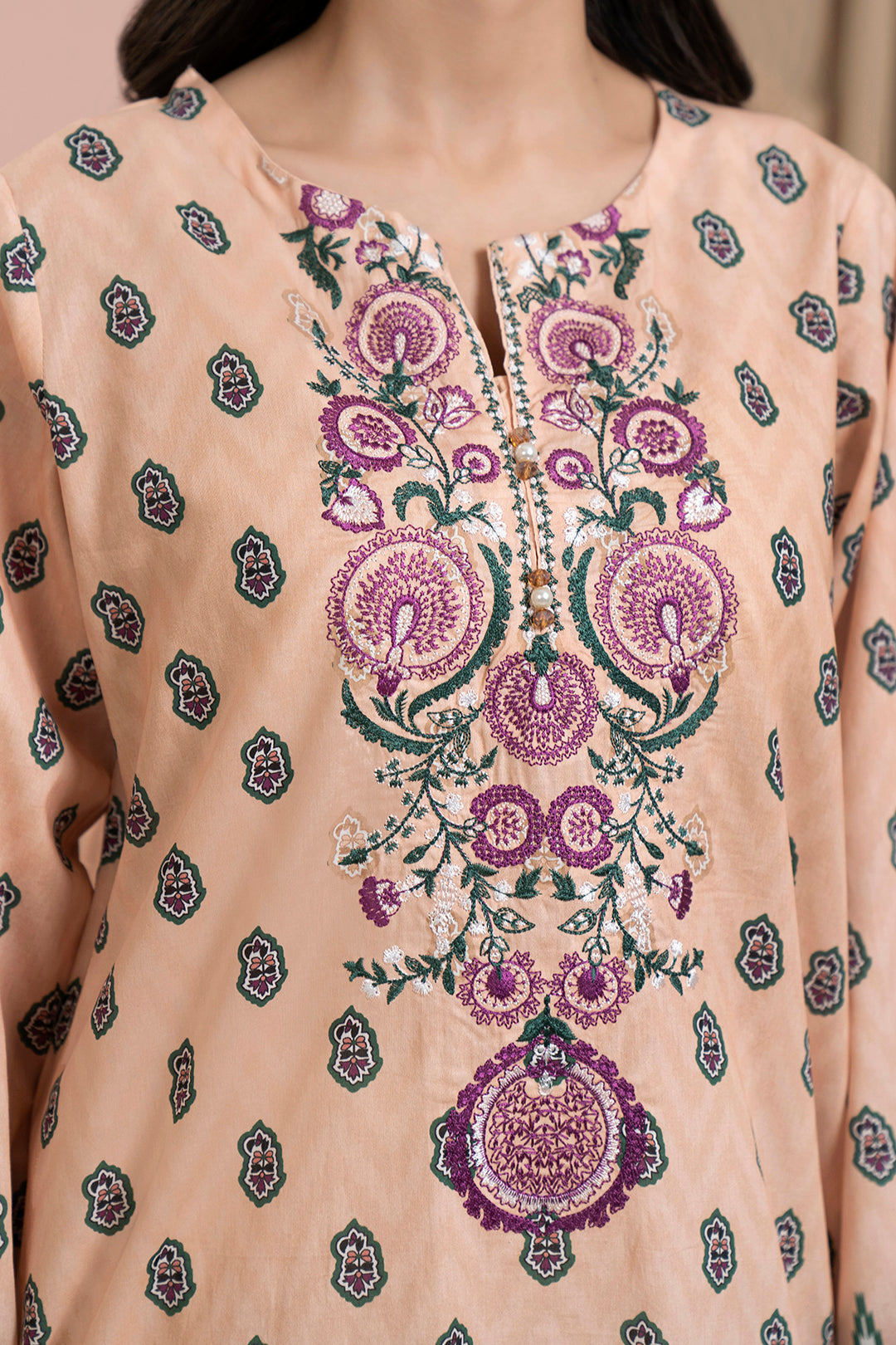 Embroidered Kurta Dupatta - 1551