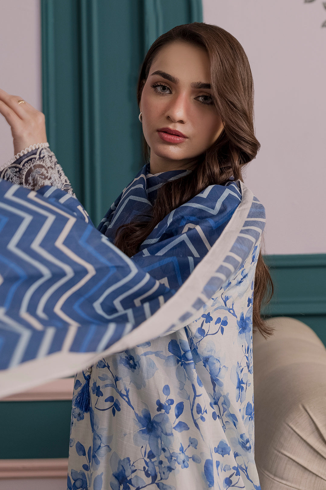 Embroidered Kurta Dupatta - 2233
