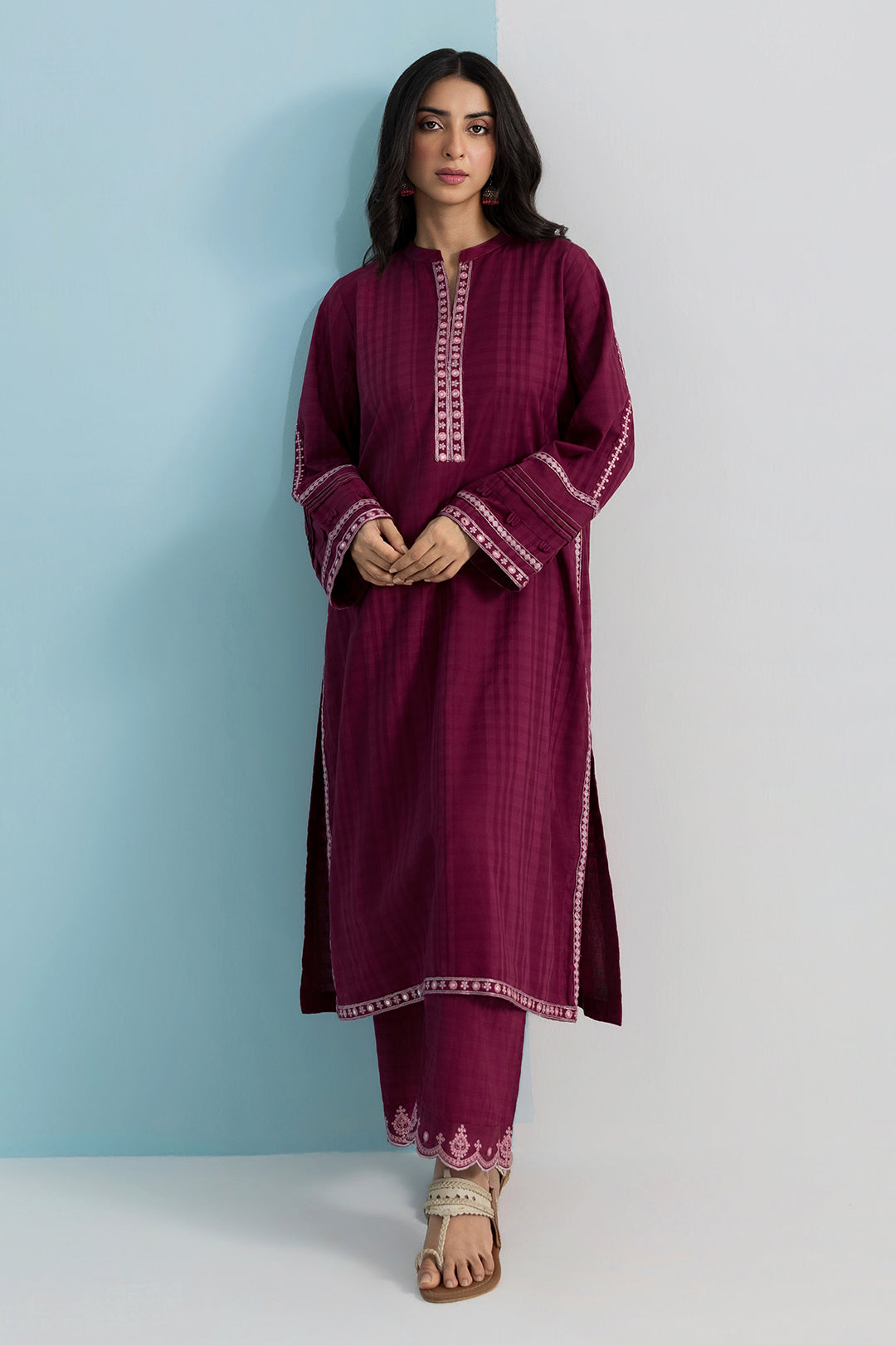 Embroidered Kurta Trouser - 2559
