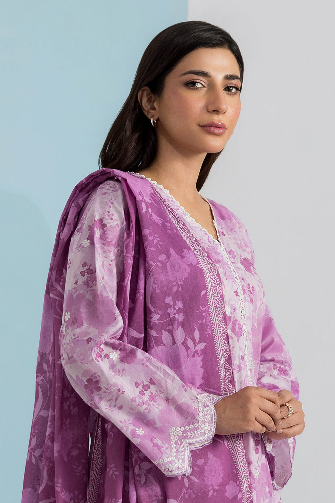 Embroidered Kurta Dupatta Trouser - 1520