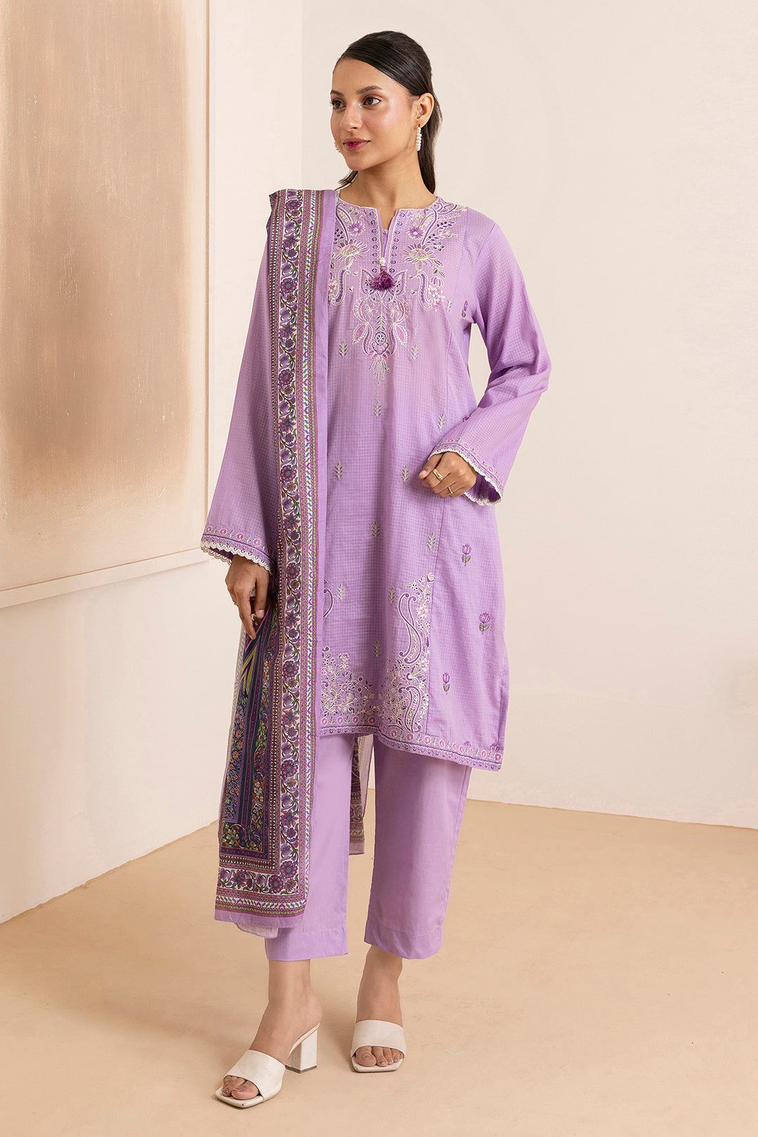 Embroidered Kurta Dupatta Trouser - 1830