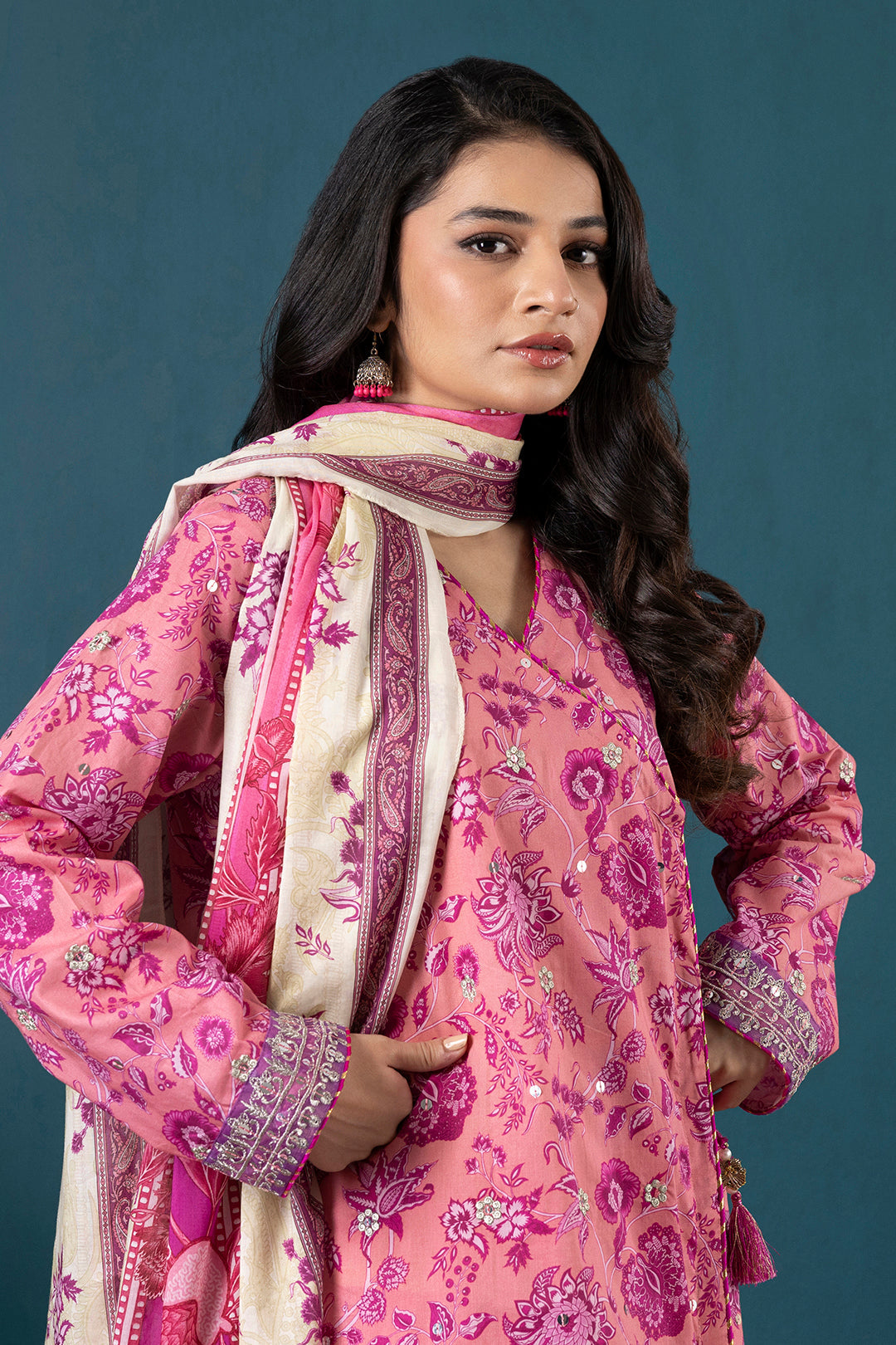 Embroidered Kurta Dupatta Trouser - 1936