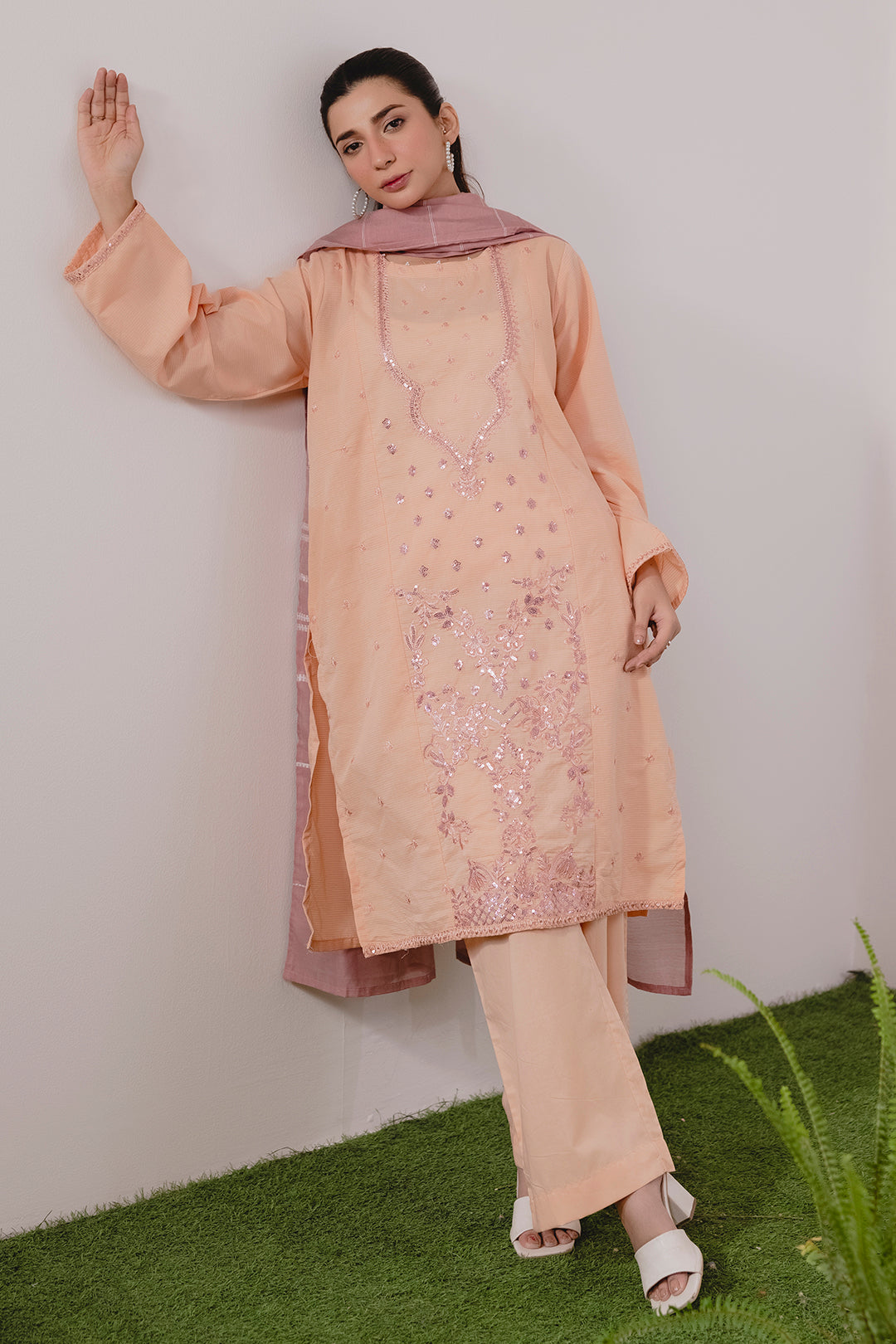 Embroidered Kurta Dupatta Trouser - 1991