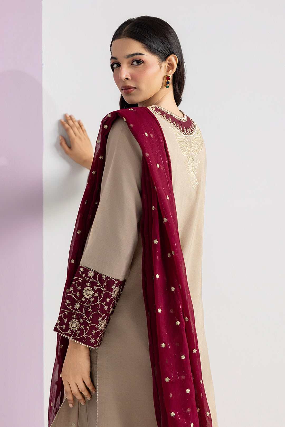 Embroidered Kurta Dupatta Trouser - 2686