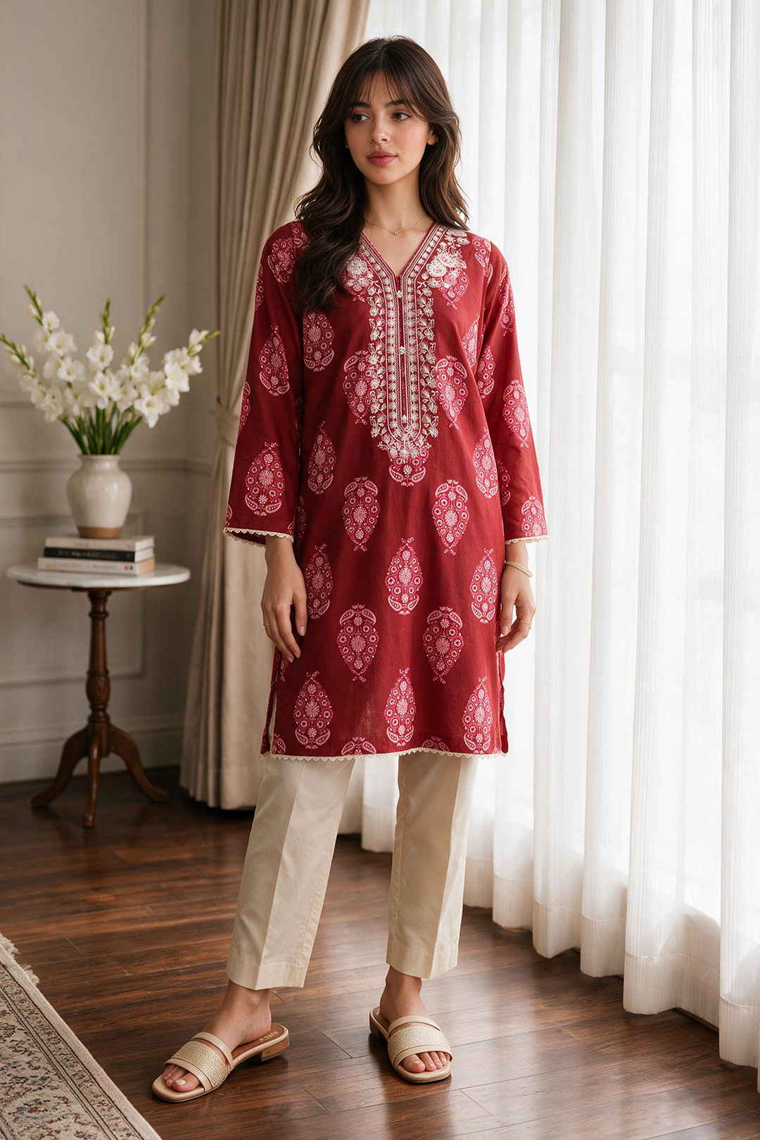 Embroidered Kurta - 2273