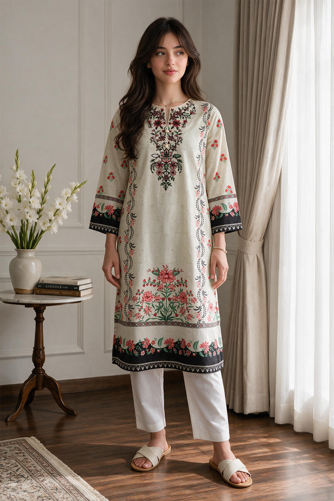 Embroidered Kurta - 2581