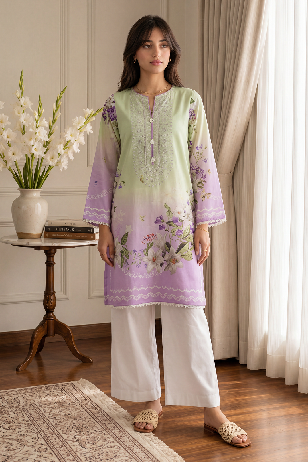 Embroidered Kurta - 3059