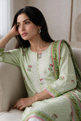 Embroidered Kurta Dupatta - 1942