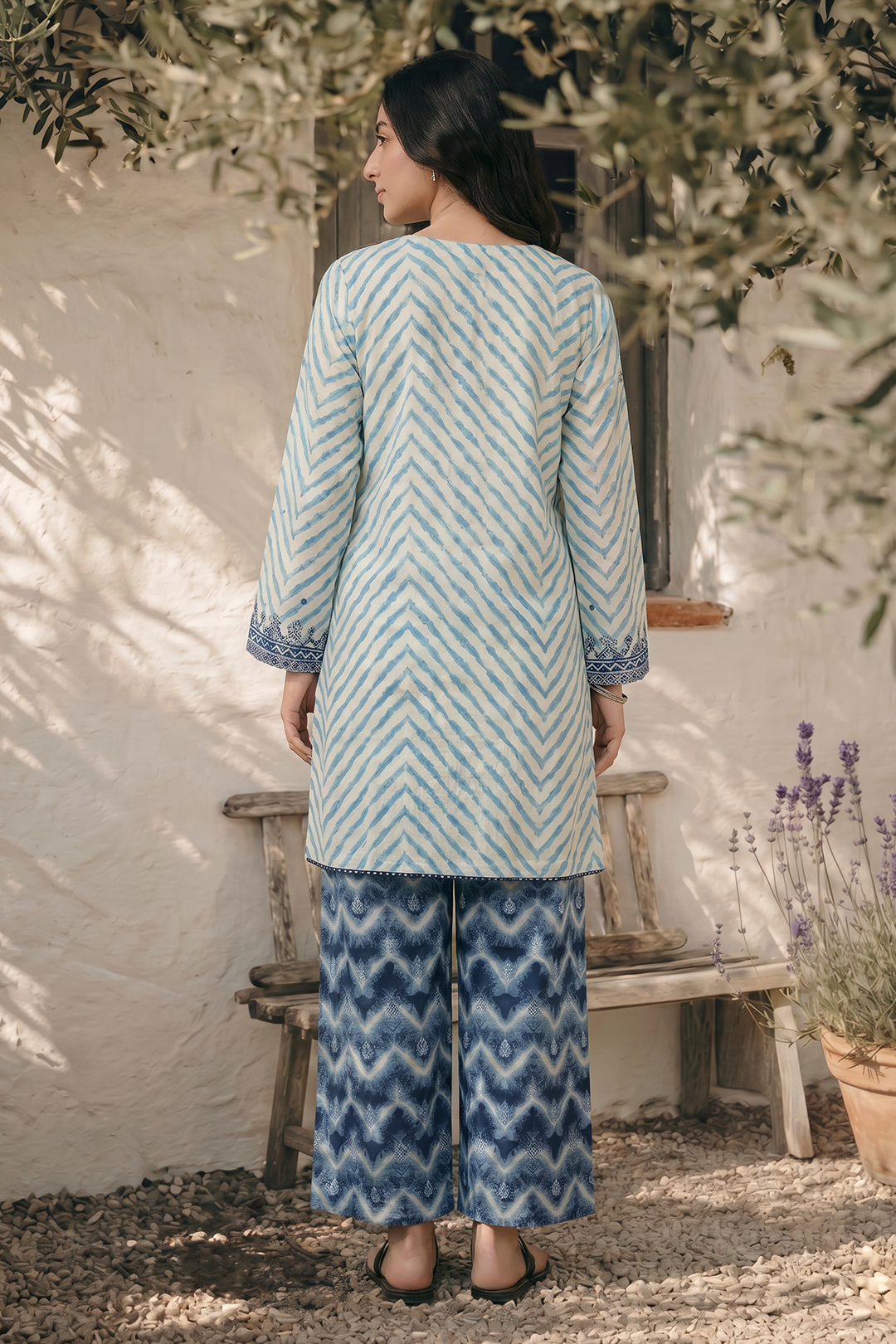 Embroidered Kurta Trouser - 2383