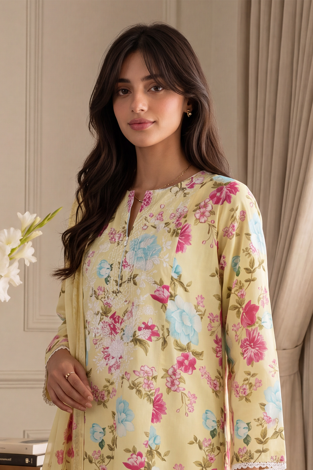 Embroidered Kurta Dupatta - 2429