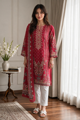 Embroidered Kurta Dupatta - 2665