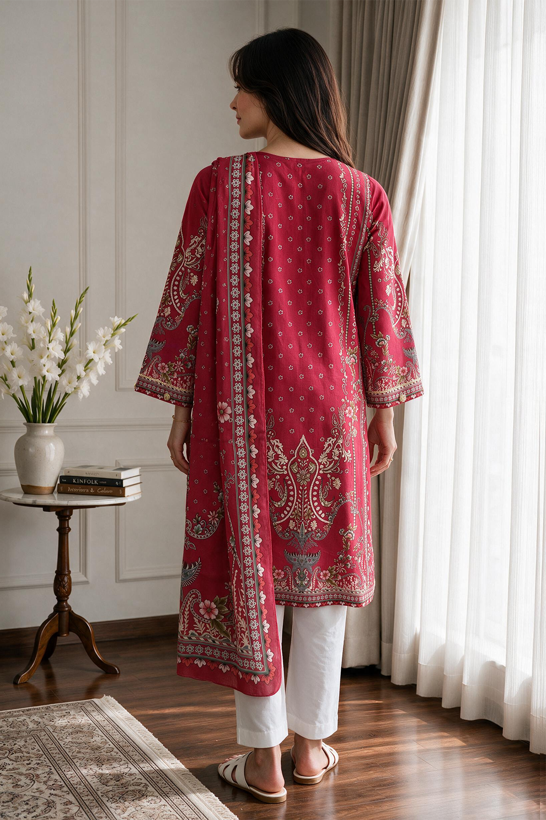 Embroidered Kurta Dupatta - 2665