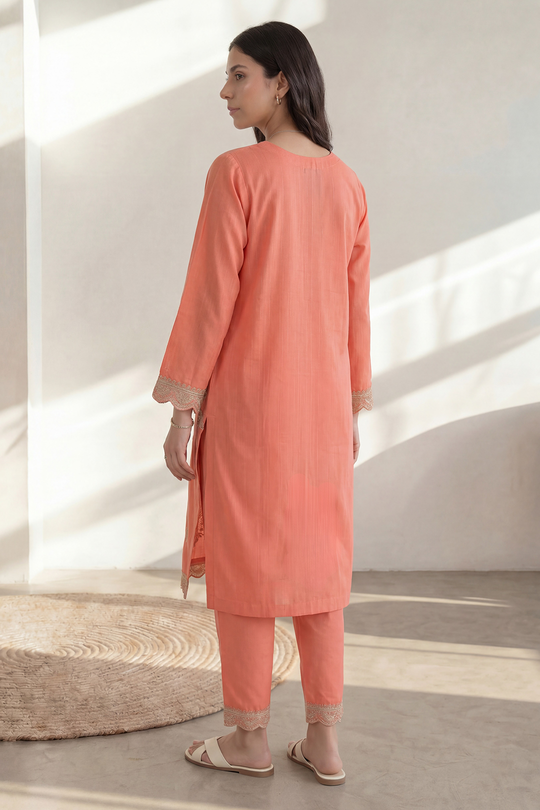 Embroidered Kurta Trouser - 3212